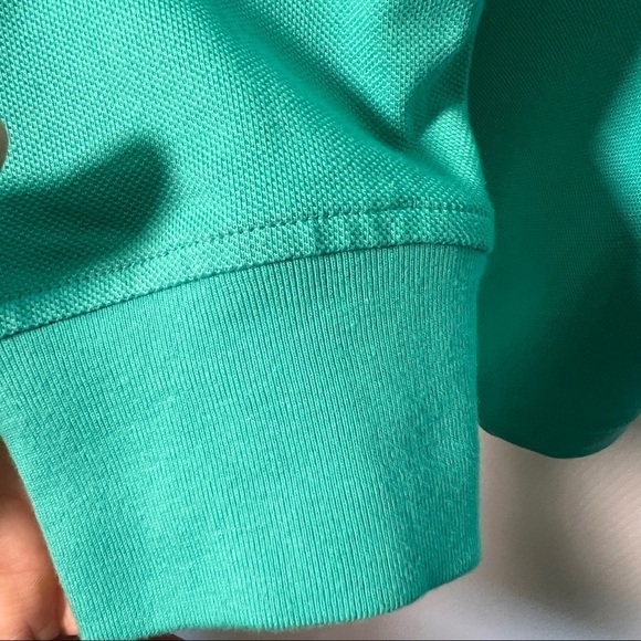 SCANDIA WOODS Polo Long Sleeve Shirt. Size Large, turquoise. Cotton piqued - Picture 8 of 9